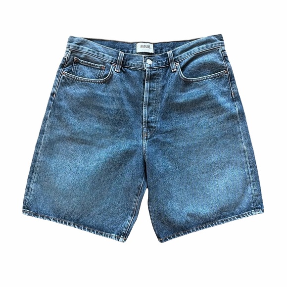 Agolde Pants - Agolde Denim Bermuda Shorts in Medium Blue Wash